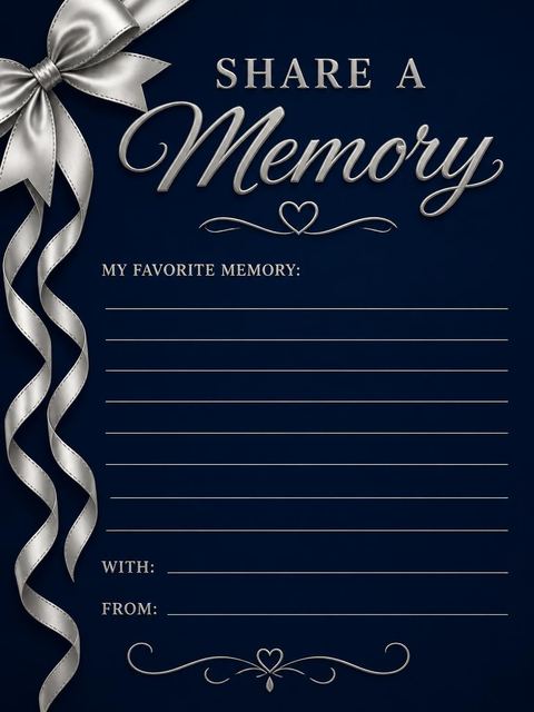 Memory card in the Navy Silver Ribbon 50th Birthday design
