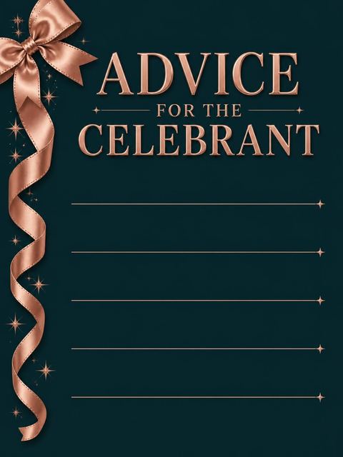 Advice card in the Rose Gold Ribbon 30th Birthday design