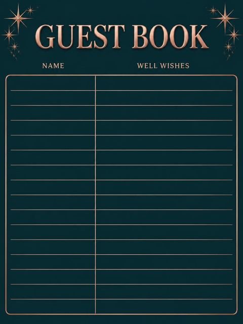 Guest sign-in sheet in the Rose Gold Ribbon 30th Birthday design