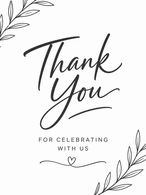 Thank-you flat in the Minimalist Script Milestone Birthday Invitation design