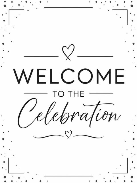 Welcome sign in the Minimalist Script Milestone Birthday Invitation design