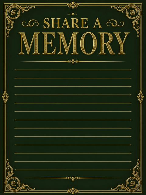 Memory card in the Emerald Gold Victorian 40th Birthday design