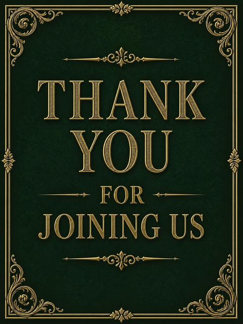 Thank-you flat in the Emerald Gold Victorian 40th Birthday design