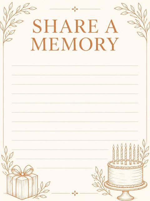Memory card in the Bronze Illustration 60th Birthday Cake Invitation design