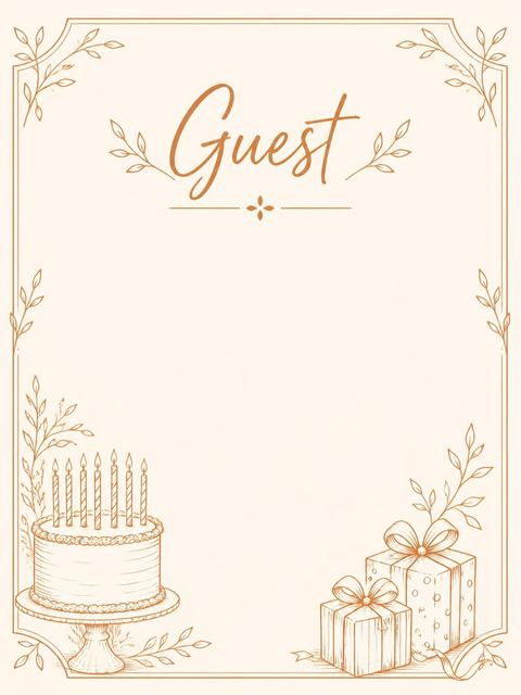 Place card in the Bronze Illustration 60th Birthday Cake Invitation design