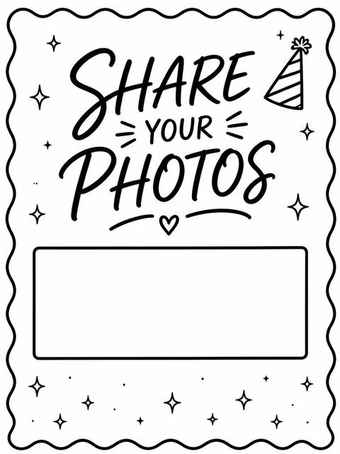 Hashtag card in the Black and White Scalloped 30th Birthday Invitation design