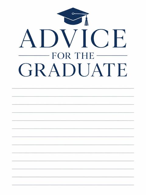 Advice card in the Elegant Navy Leafy Graduation design