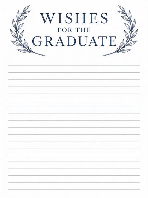 Wishes page in the Elegant Navy Leafy Graduation design