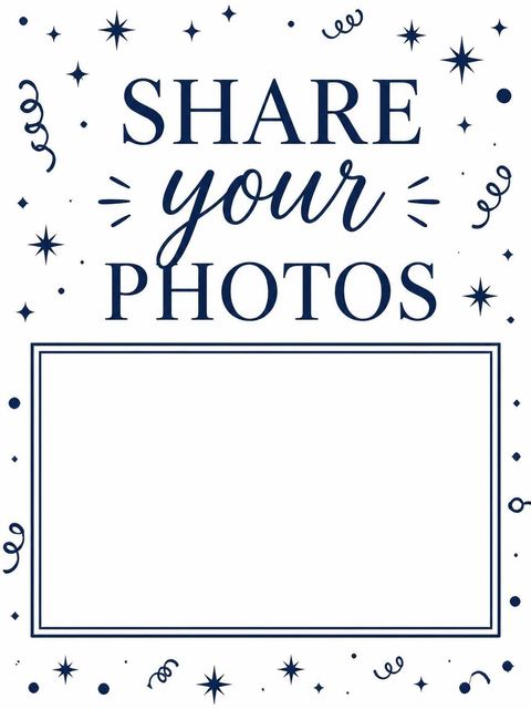Hashtag card in the Navy Script Minimalist Birthday Invitation design