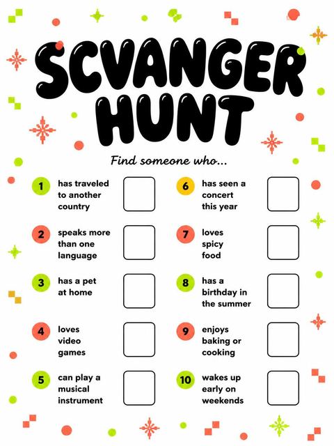 Scavenger hunt in the Retro Arcade 30th Birthday Invitation design