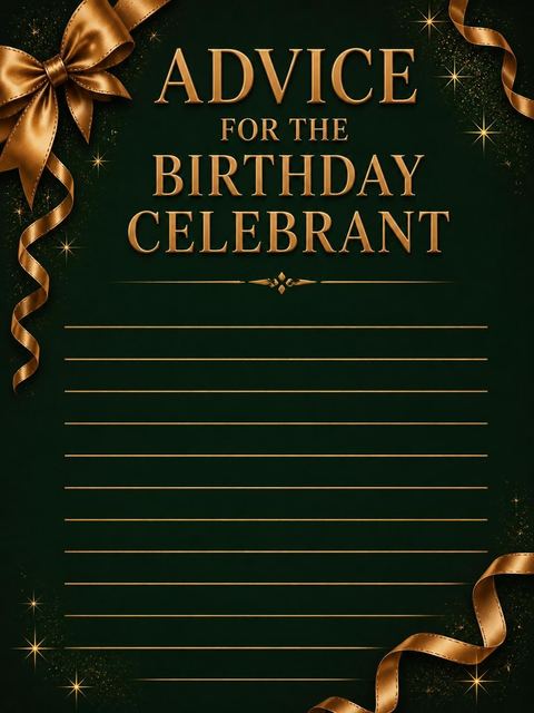 Advice card in the Emerald Green Bronze Ribbon 55th Birthday design