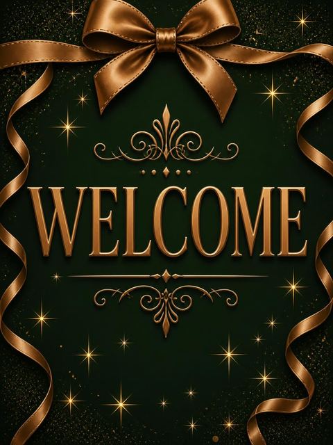 Welcome sign in the Emerald Green Bronze Ribbon 55th Birthday design