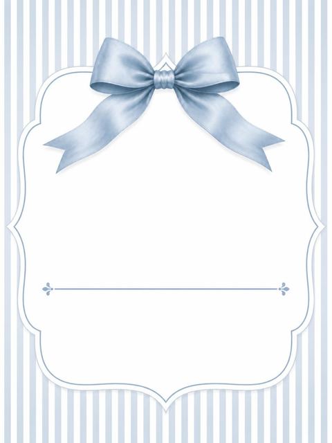 Place card in the Dusty Blue Satin Bow Bridal Shower design