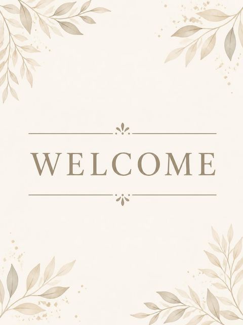 Welcome sign in the Taupe Oversized Typography 45th Birthday design