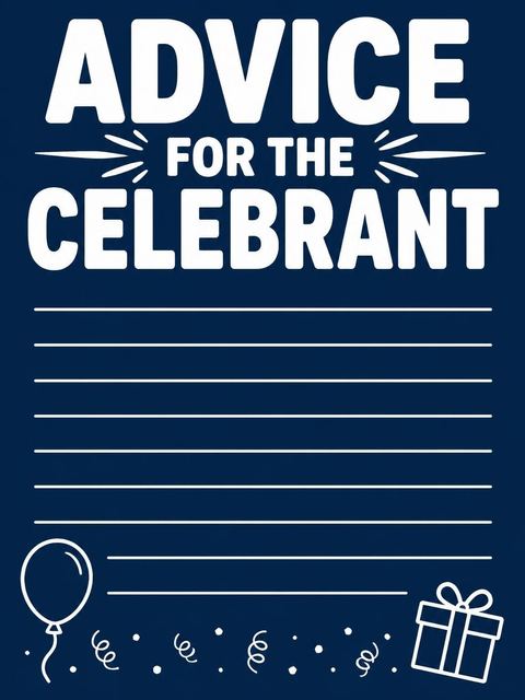 Advice card in the Navy Bold Typography 85th Birthday design