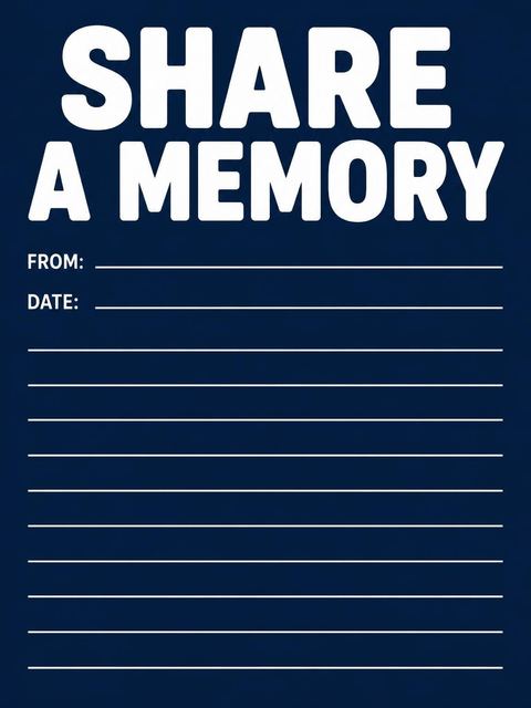 Memory card in the Navy Bold Typography 85th Birthday design