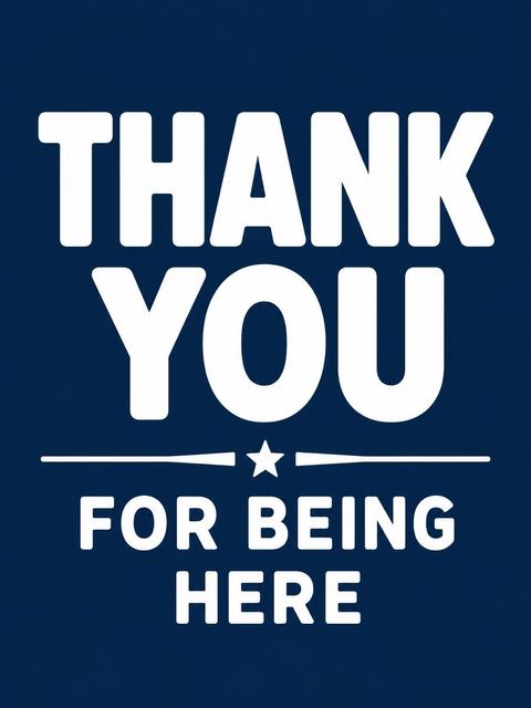 Thank-you flat in the Navy Bold Typography 85th Birthday design