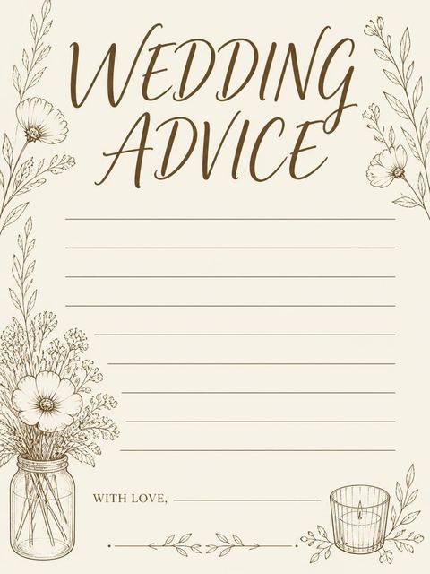 Advice card in the Sepia Botanical Tabletop Birthday Invitation design