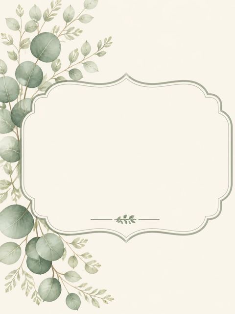 Place card in the Cream Watercolor Eucalyptus Bridal Shower design