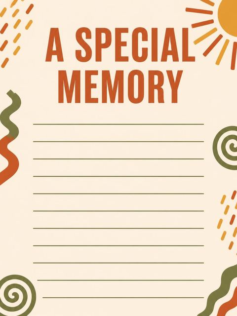 Memory card in the Terracotta Olive Retro Sun 65th Birthday design