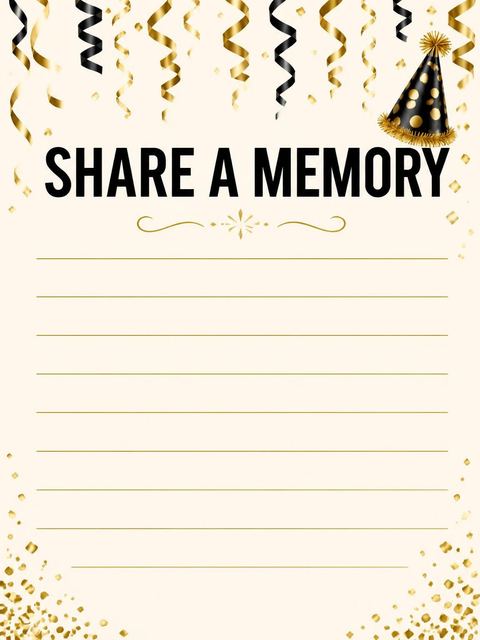 Memory card in the Gold Black Streamer 90th Birthday design