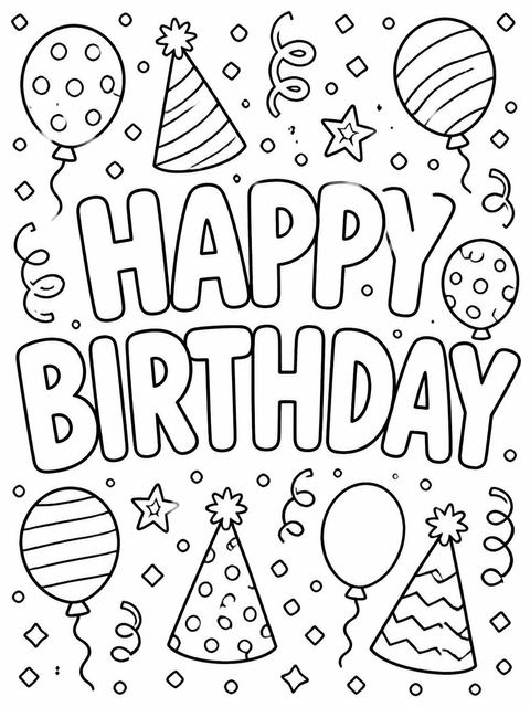 Coloring sheet in the Rainbow Confetti 7th Birthday Bash Invitation design