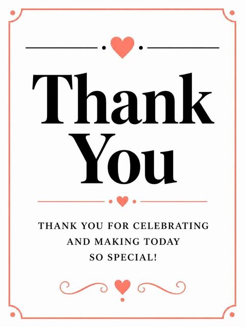 Thank-you flat in the Minimalist Typography 18th Birthday Invitation design
