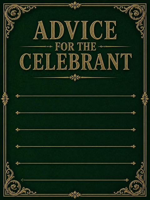 Advice card in the Emerald and Gold Filigree 40th Birthday design