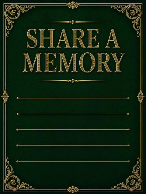 Memory card in the Emerald and Gold Filigree 40th Birthday design