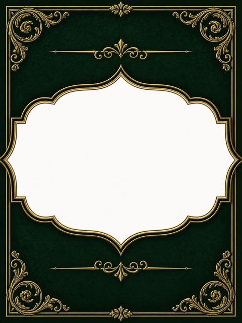 Place card in the Emerald and Gold Filigree 40th Birthday design