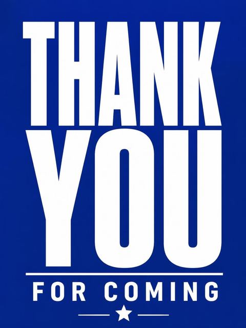 Thank-you flat in the Royal Blue Modern Typography 45th Birthday design