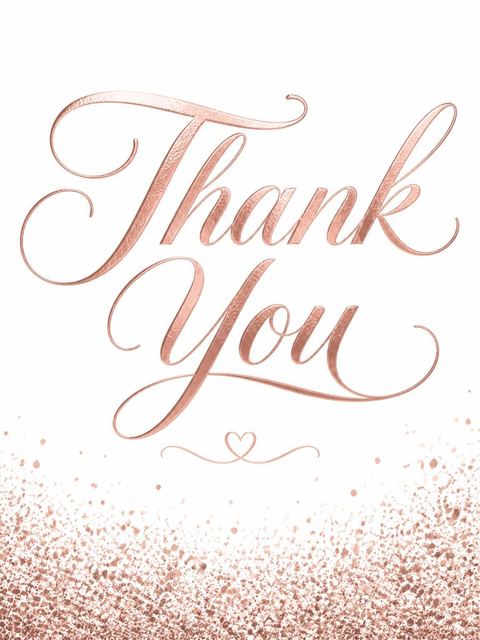 Thank-you flat in the Rose Gold Foil 70th Birthday design