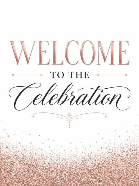 Welcome sign in the Rose Gold Foil 70th Birthday design