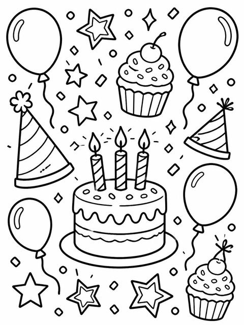 Coloring sheet in the Red Yellow Blue Doodle 13th Birthday design