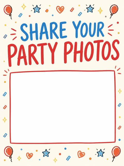 Hashtag card in the Red Yellow Blue Doodle 13th Birthday design
