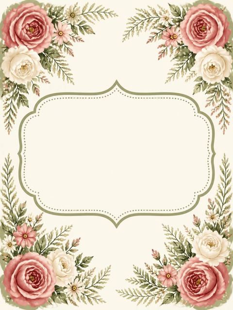 Place card in the Watercolor Rose Fern 40th Birthday Invitation design