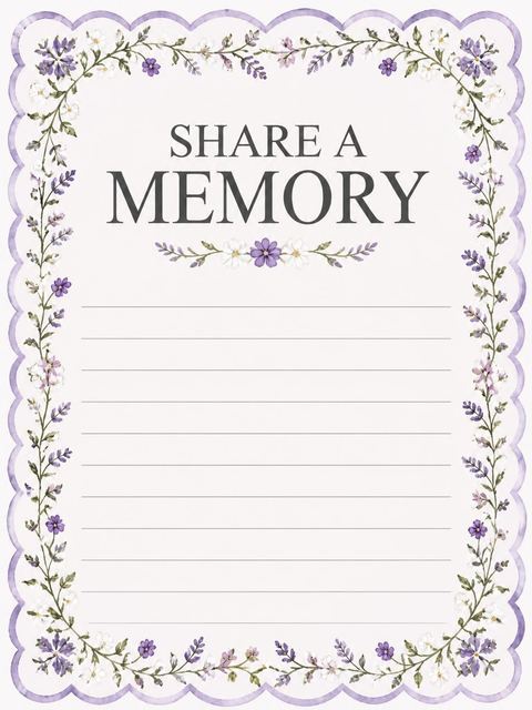 Memory card in the Watercolor Wisteria Border Birthday Invitation design