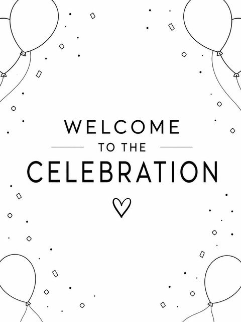 Welcome sign in the Minimalist Black and White Birthday Invitation design