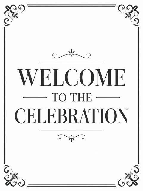 Welcome sign in the Minimalist Monogram Typography 25th Birthday design