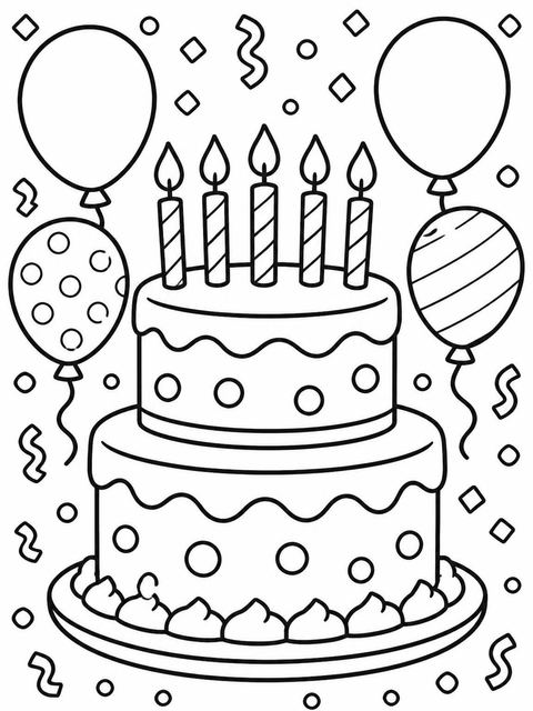 Coloring sheet in the Primary Color Balloon 10th Birthday Invitation design