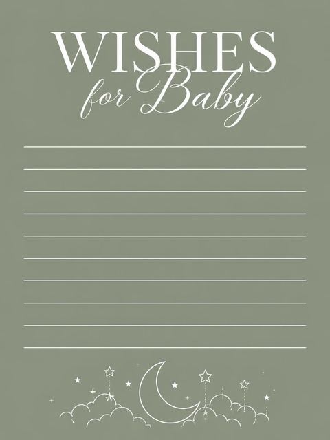 Wishes page in the Sage Green Cradle Baby Shower design