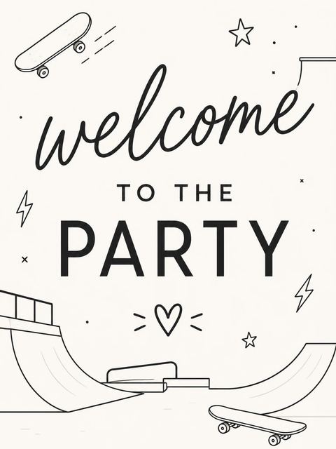 Welcome sign in the Minimalist Typography 11th Birthday Invitation design