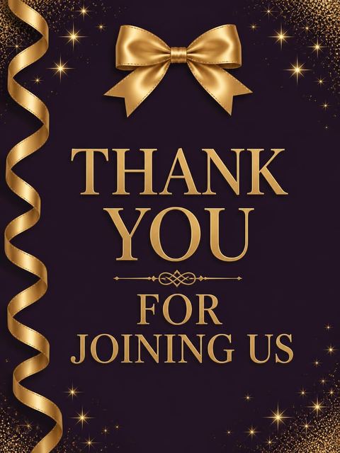 Thank-you flat in the Eggplant Purple Gold Ribbon 100th Birthday design