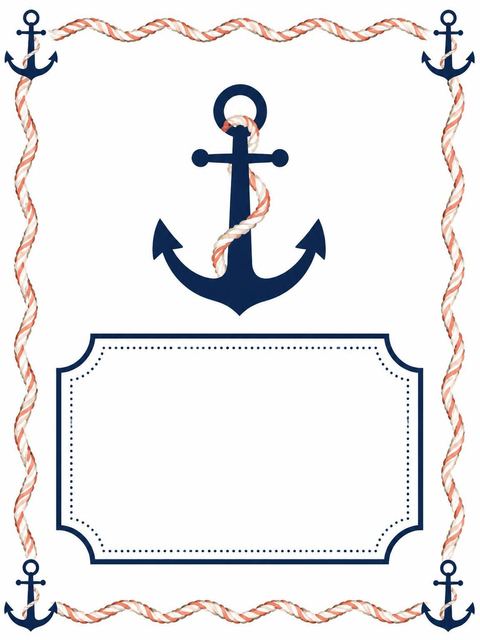 Place card in the Navy Anchor Rope Beach Birthday design