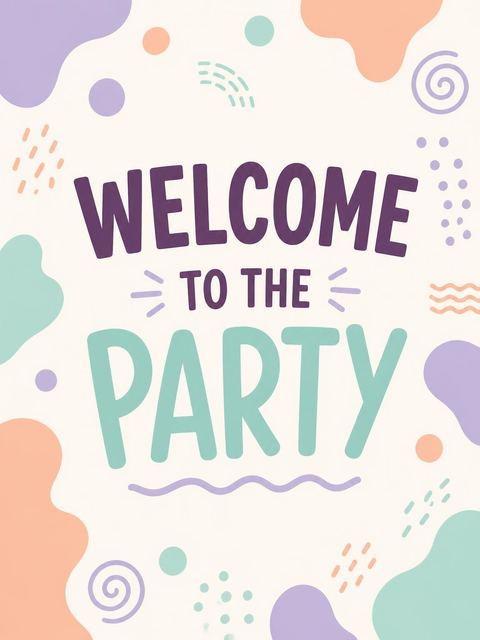 Welcome sign in the Pastel Abstract Pattern 13th Birthday Invitation design