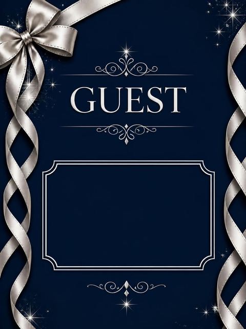 Place card in the Navy Silver Ribbon 35th Birthday design