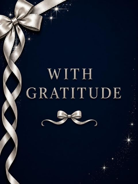 Thank-you flat in the Navy Silver Ribbon 35th Birthday design