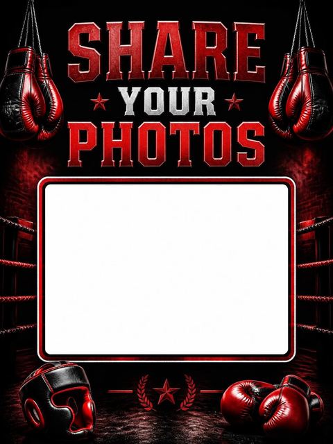 Hashtag card in the Red and Black Leather Boxing 18th Birthday design