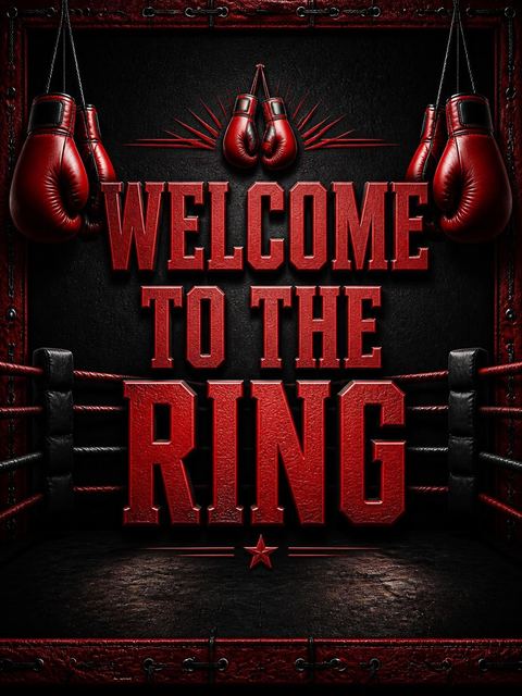 Welcome sign in the Red and Black Leather Boxing 18th Birthday design
