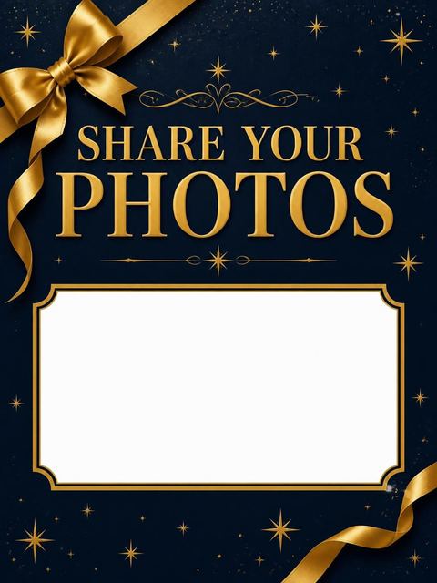 Hashtag card in the Navy Gold Ribbon 30th Birthday design